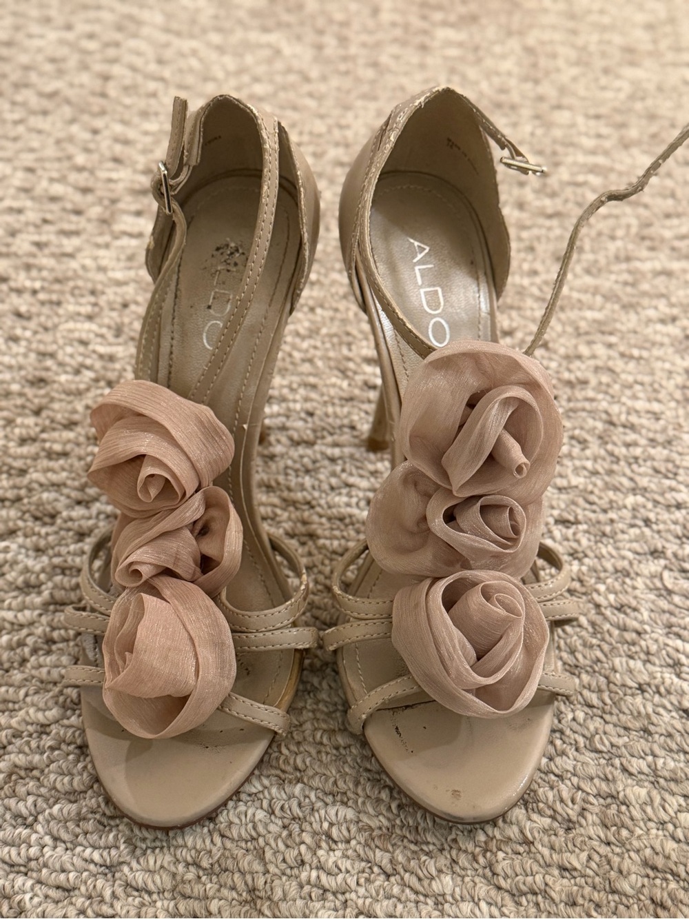 ALDO Blush Rose-Embellished Heeled Sandals